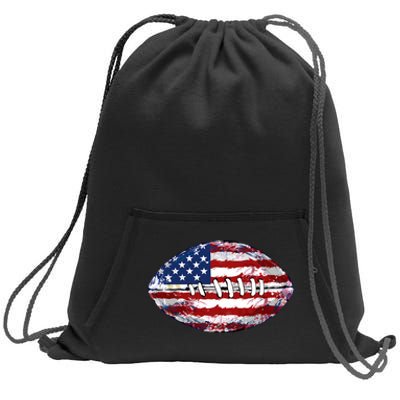 American Football Usa Flag Sweatshirt Cinch Pack Bag