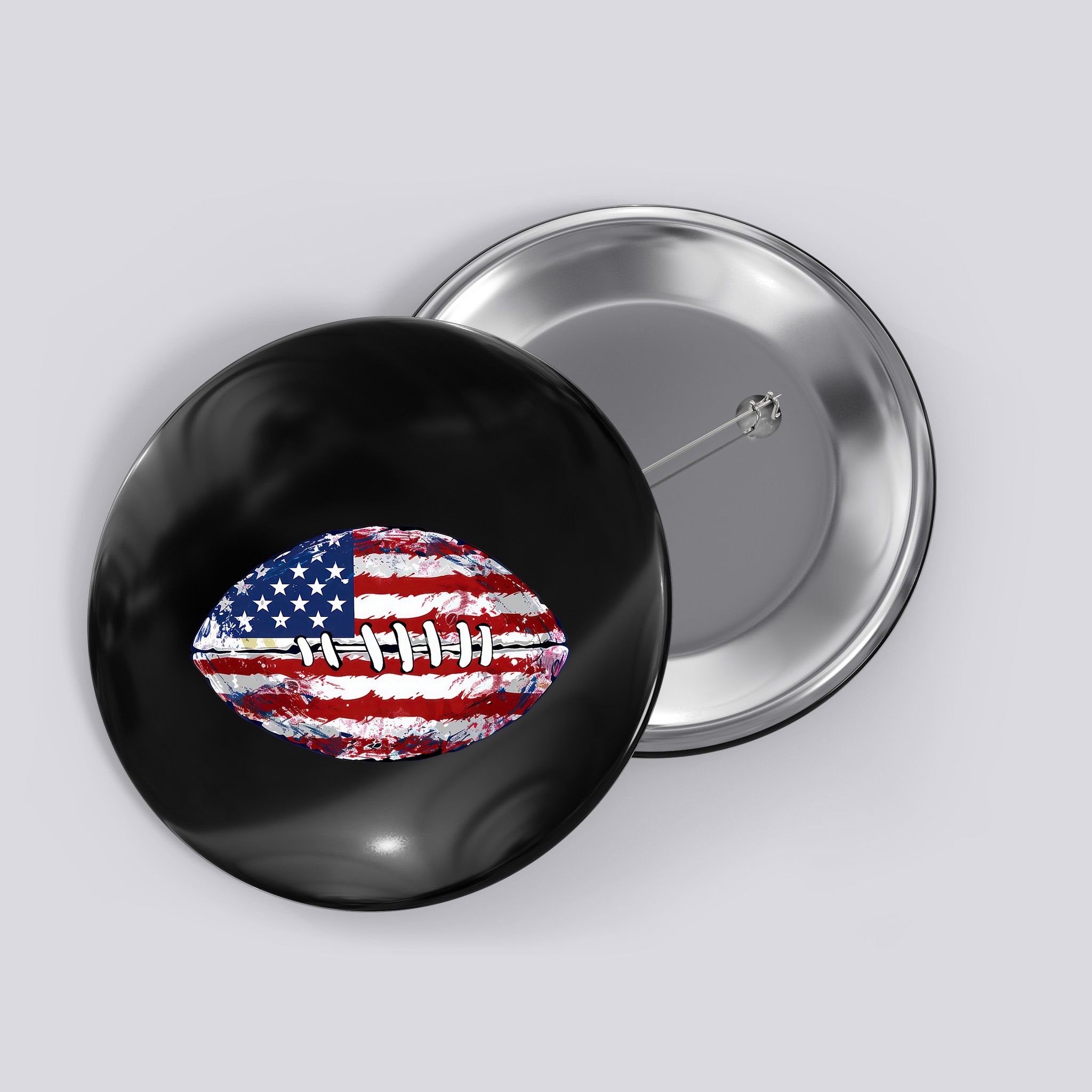 American Football Usa Flag Button