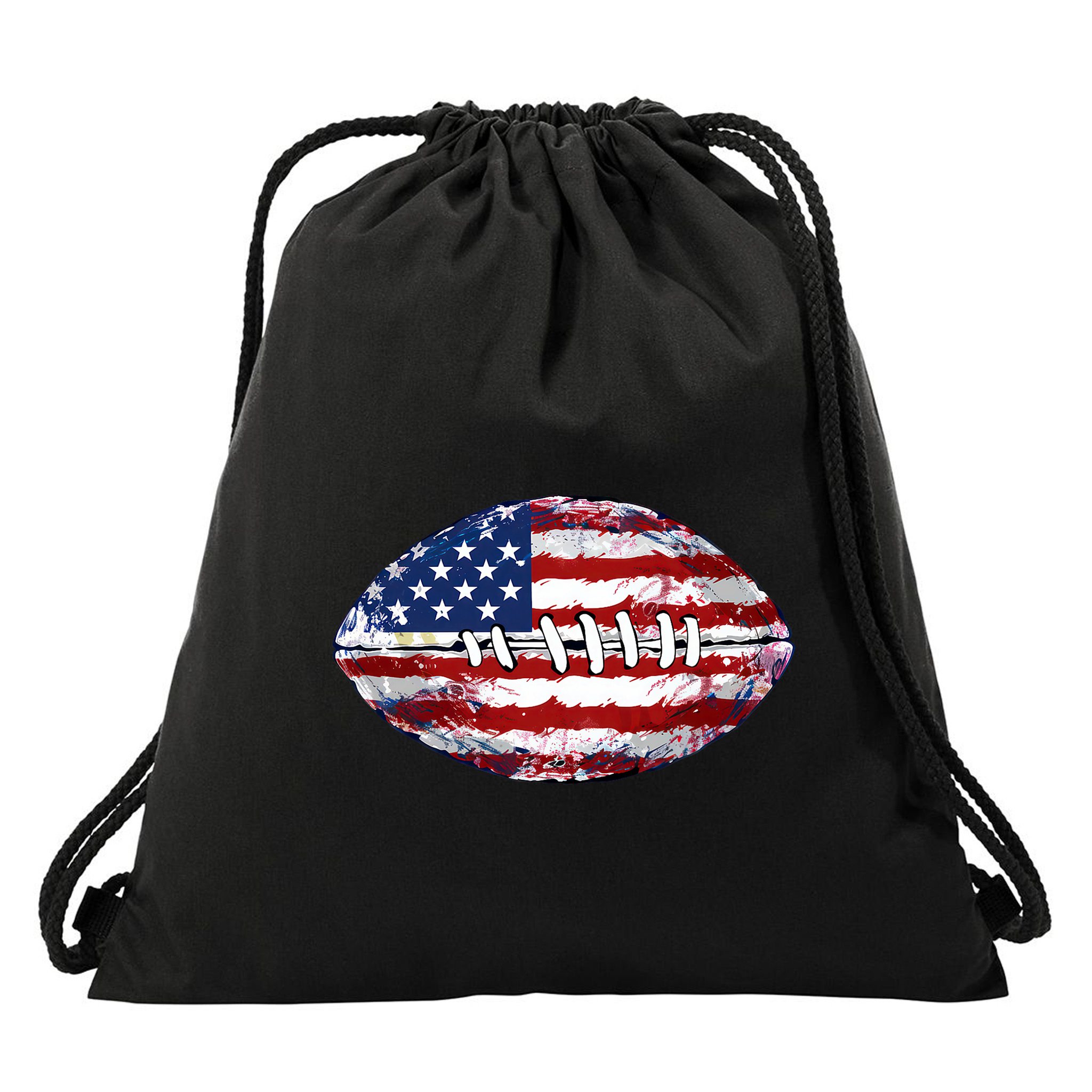 American Football Usa Flag Drawstring Bag
