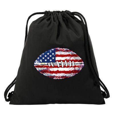 American Football Usa Flag Drawstring Bag