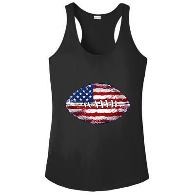 American Football Usa Flag Ladies PosiCharge Competitor Racerback Tank