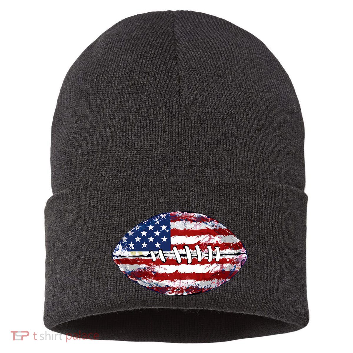 American Football Usa Flag Sustainable Knit Beanie