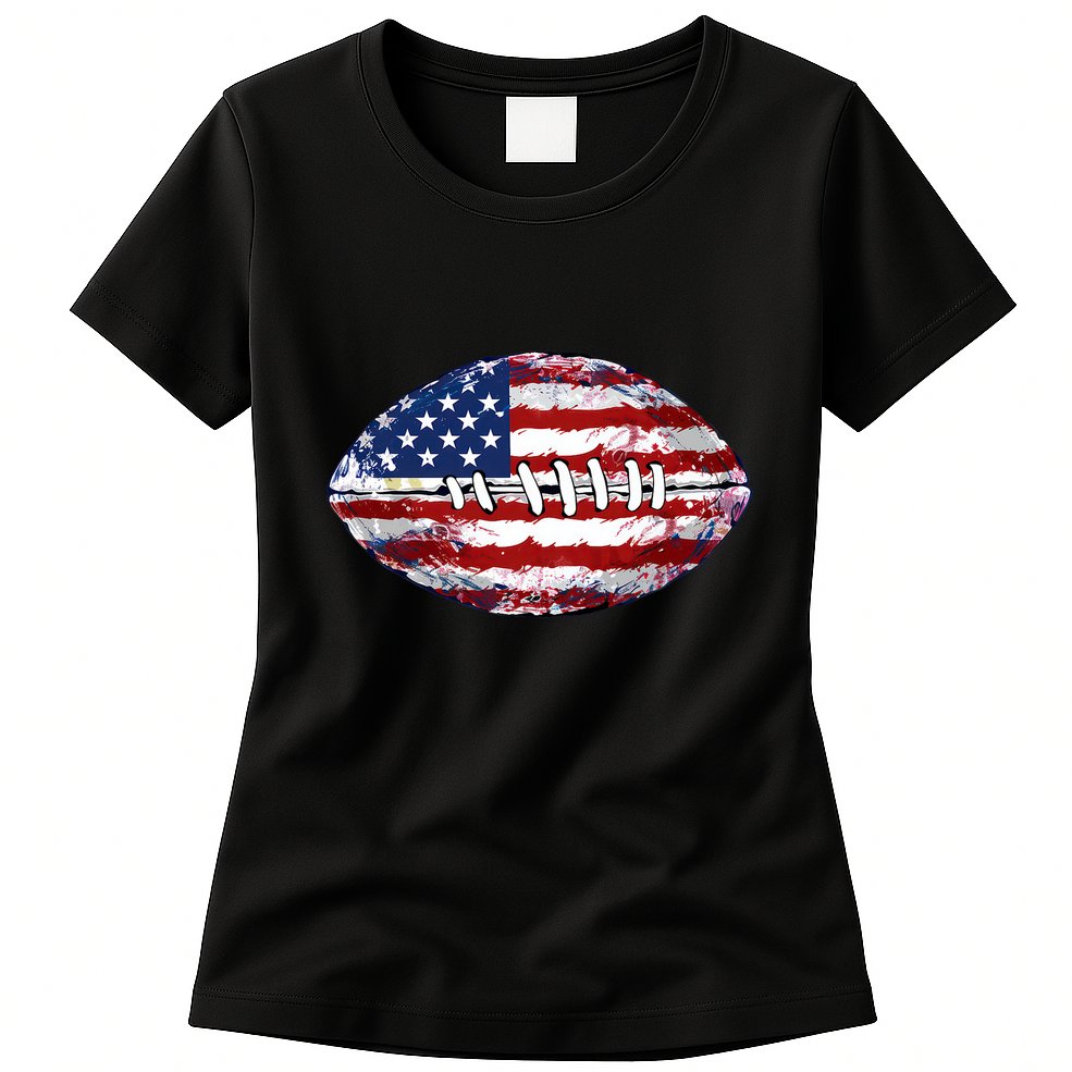 American Football Usa Flag Womens T-Shirt