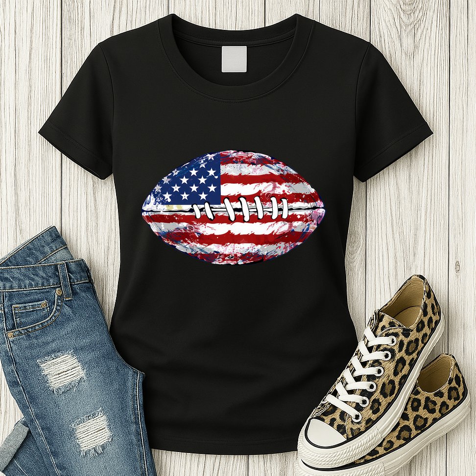 American Football Usa Flag Womens T-Shirt