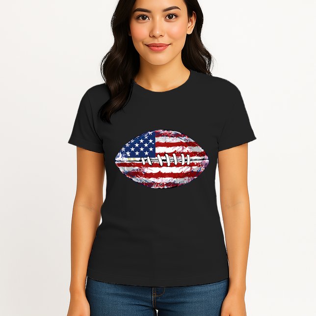 American Football Usa Flag Womens T-Shirt