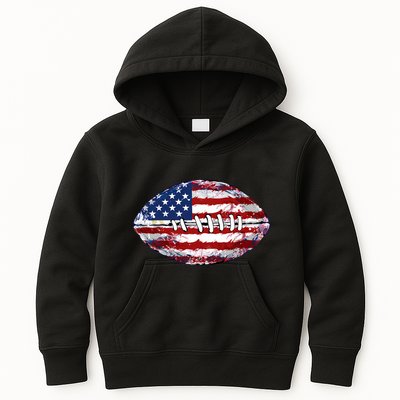 American Football Usa Flag Kids Hoodie