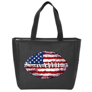 American Football Usa Flag Zip Tote Bag