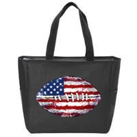 American Football Usa Flag Zip Tote Bag