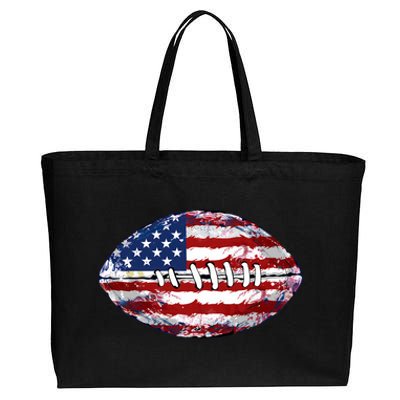 American Football Usa Flag Cotton Canvas Jumbo Tote