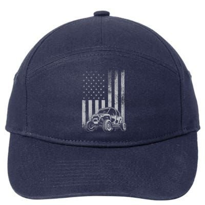 American Flag Utv Side By Side Sxs Off Road 4th Of July 7-Panel Snapback Hat