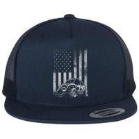 American Flag Utv Side By Side Sxs Off Road 4th Of July Flat Bill Trucker Hat