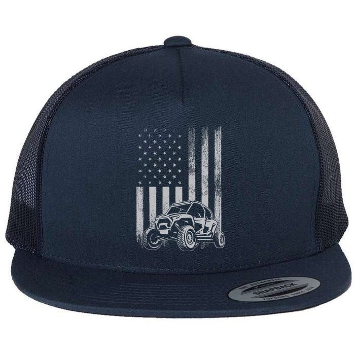 American Flag Utv Side By Side Sxs Off Road 4th Of July Flat Bill Trucker Hat