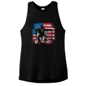 American Flag Usa Ice Hockey Design For Ice Hockey Players Gift Ladies PosiCharge Tri-Blend Wicking Tank