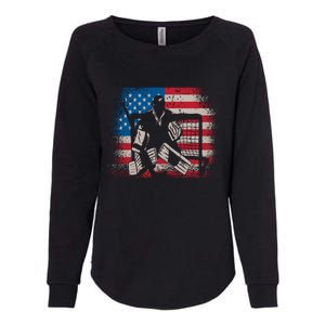 American Flag Usa Ice Hockey Design For Ice Hockey Players Gift Womens California Wash Sweatshirt