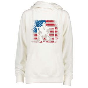 American Flag Usa Ice Hockey Design For Ice Hockey Players Gift Womens Funnel Neck Pullover Hood