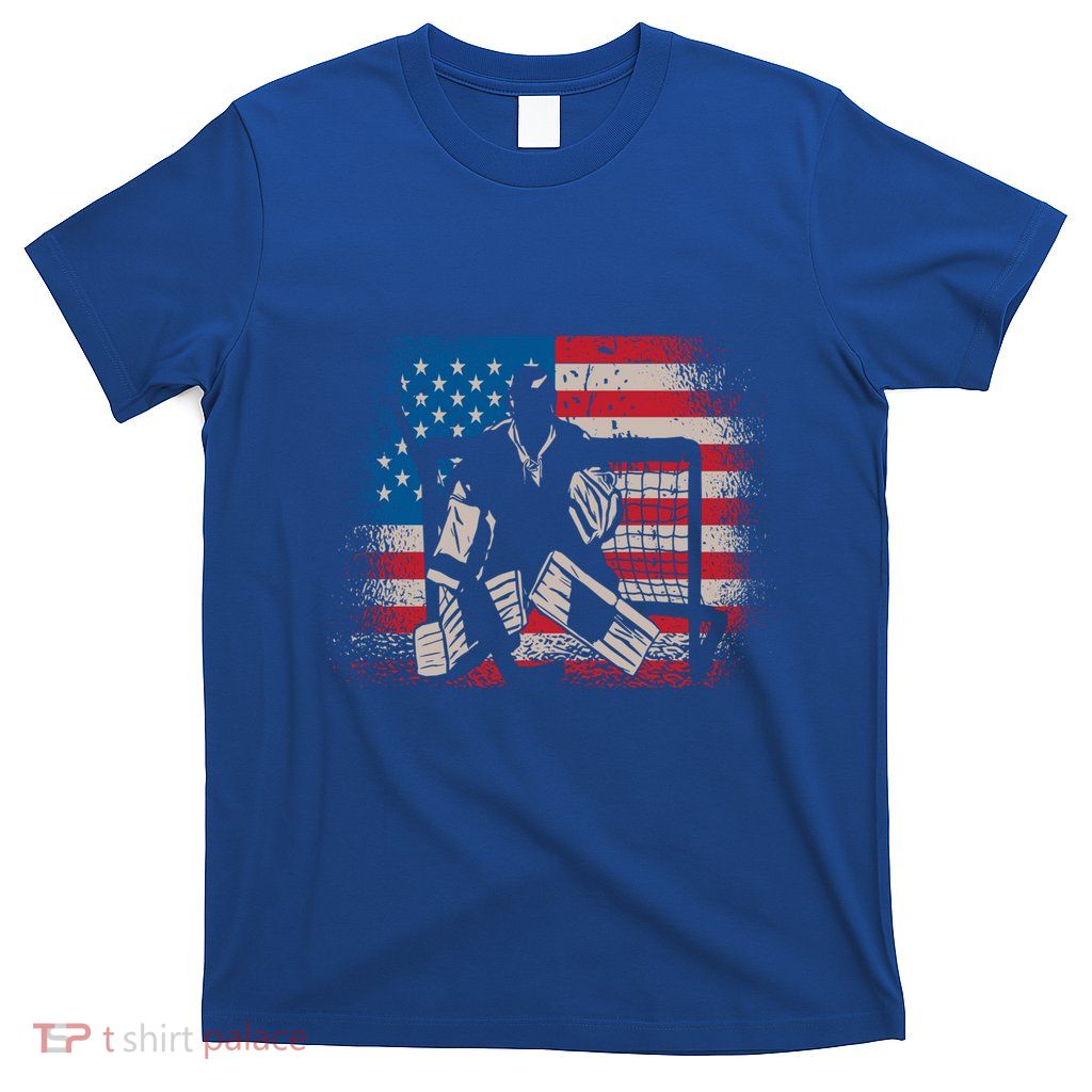 American Flag Usa Ice Hockey Design For Ice Hockey Players Gift T-Shirt