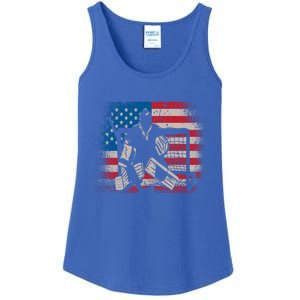 American Flag Usa Ice Hockey Design For Ice Hockey Players Gift Ladies Essential Tank