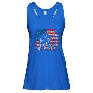 American Flag Usa Ice Hockey Design For Ice Hockey Players Gift Ladies Essential Flowy Tank