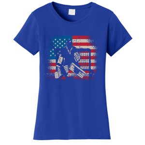 American Flag Usa Ice Hockey Design For Ice Hockey Players Gift Women's T-Shirt