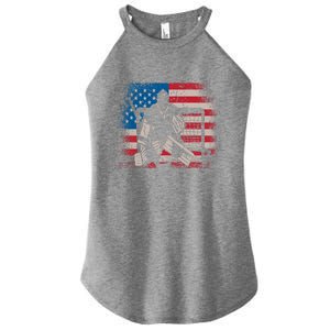 American Flag Usa Ice Hockey Design For Ice Hockey Players Gift Women's Perfect Tri Rocker Tank