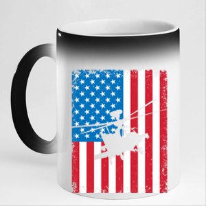 American Flag Usa Chopper Patriotic Veteran's Day Soldier Gift 11oz Black Color Changing Mug