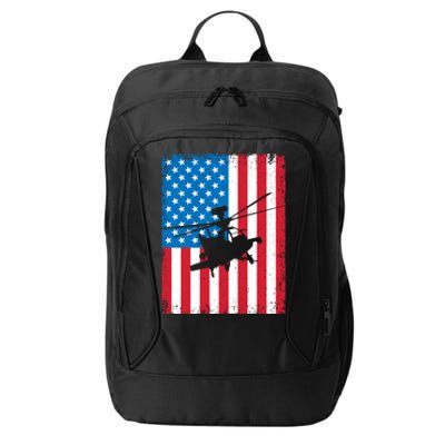 American Flag Usa Chopper Patriotic Veteran's Day Soldier Gift City Backpack