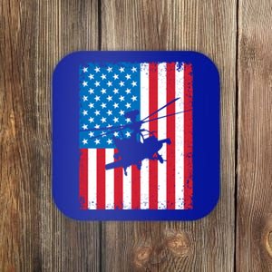 American Flag Usa Chopper Patriotic Veteran's Day Soldier Gift Coaster