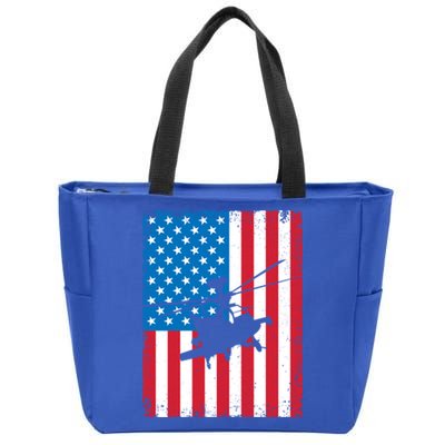 American Flag Usa Chopper Patriotic Veteran's Day Soldier Gift Zip Tote Bag