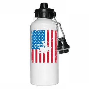 American Flag Usa Chopper Patriotic Veteran's Day Soldier Gift Aluminum Water Bottle