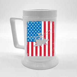 American Flag Usa Chopper Patriotic Veteran's Day Soldier Gift Beer Stein