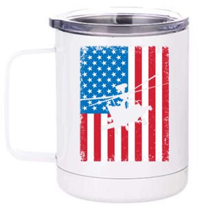 American Flag Usa Chopper Patriotic Veteran's Day Soldier Gift 12 oz Stainless Steel Tumbler Cup