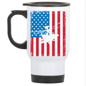 American Flag Usa Chopper Patriotic Veteran's Day Soldier Gift Stainless Steel Travel Mug