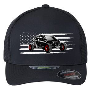 AMERICAN FLAG UTV SIDE BY SIDE SXS OFF ROAD Flexfit Unipanel Trucker Cap