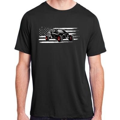 AMERICAN FLAG UTV SIDE BY SIDE SXS OFF ROAD Adult ChromaSoft Performance T-Shirt