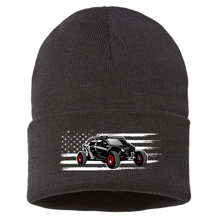 AMERICAN FLAG UTV SIDE BY SIDE SXS OFF ROAD Sustainable Knit Beanie