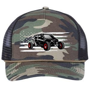 AMERICAN FLAG UTV SIDE BY SIDE SXS OFF ROAD Retro Rope Trucker Hat Cap