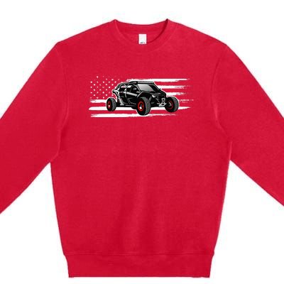 AMERICAN FLAG UTV SIDE BY SIDE SXS OFF ROAD Premium Crewneck Sweatshirt