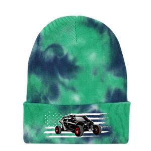 AMERICAN FLAG UTV SIDE BY SIDE SXS OFF ROAD Tie Dye 12in Knit Beanie