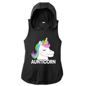 Aunticorn Funny Unicorn Aunty Family Cute Gift Ladies PosiCharge Tri-Blend Wicking Draft Hoodie Tank