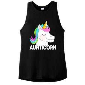 Aunticorn Funny Unicorn Aunty Family Cute Gift Ladies PosiCharge Tri-Blend Wicking Tank