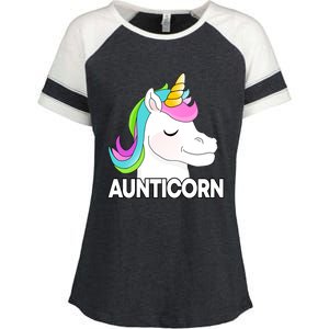 Aunticorn Funny Unicorn Aunty Family Cute Gift Enza Ladies Jersey Colorblock Tee