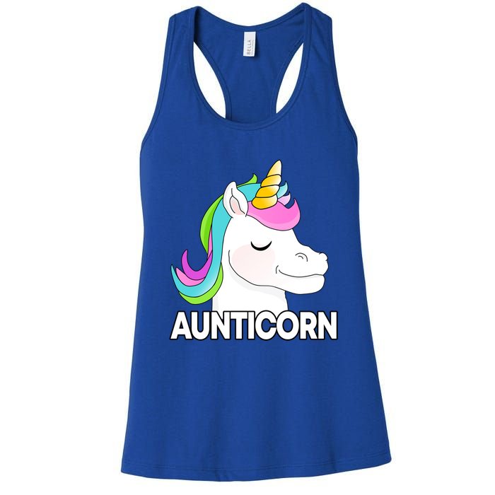 Aunticorn Funny Unicorn Aunty Family Cute Gift Women's Racerback Tank