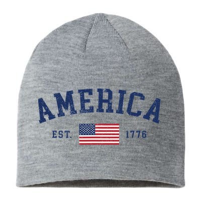 American Flag Usa United States Of America Us 4th Of July Sustainable Beanie