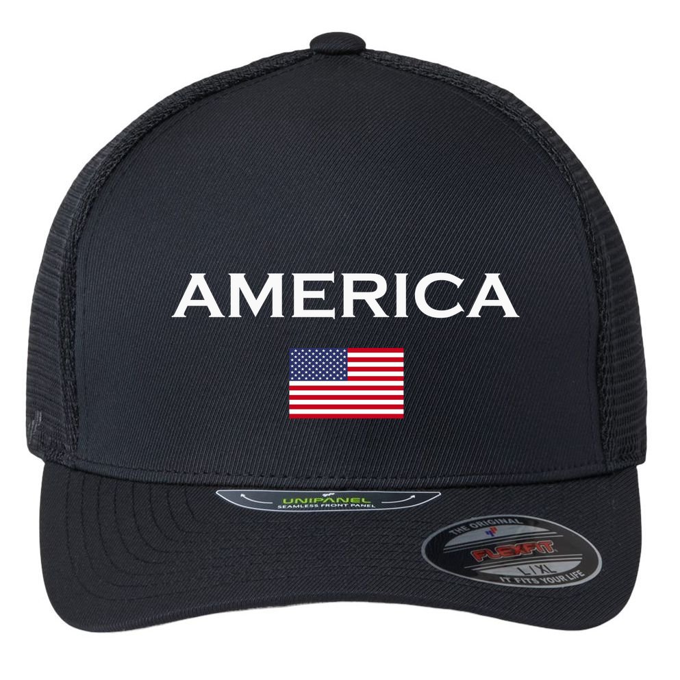 America Flag | Usa Flag Of The Democratic Country Flexfit Unipanel Trucker Cap