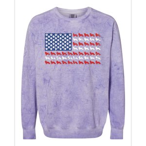 American flag usa Rough Collie 4th of July with dog paw Colorblast Crewneck Sweatshirt