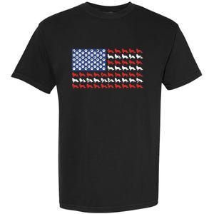 American flag usa Rough Collie 4th of July with dog paw Garment-Dyed Heavyweight T-Shirt