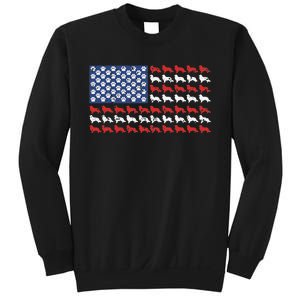 American flag usa Rough Collie 4th of July with dog paw Sweatshirt