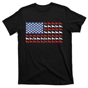 American flag usa Rough Collie 4th of July with dog paw T-Shirt