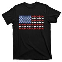 American flag usa Rough Collie 4th of July with dog paw T-Shirt