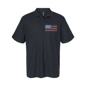 American flag usa Rough Collie 4th of July with dog paw Softstyle Adult Sport Polo